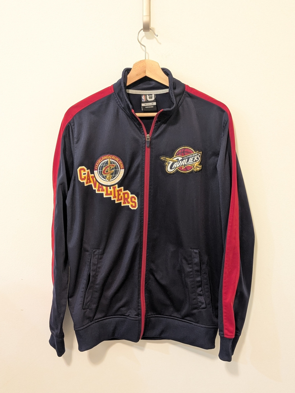 NBA Cleveland Cavaliers Navy & Red Logo Full Zip Track Jacket Men's Size Medium